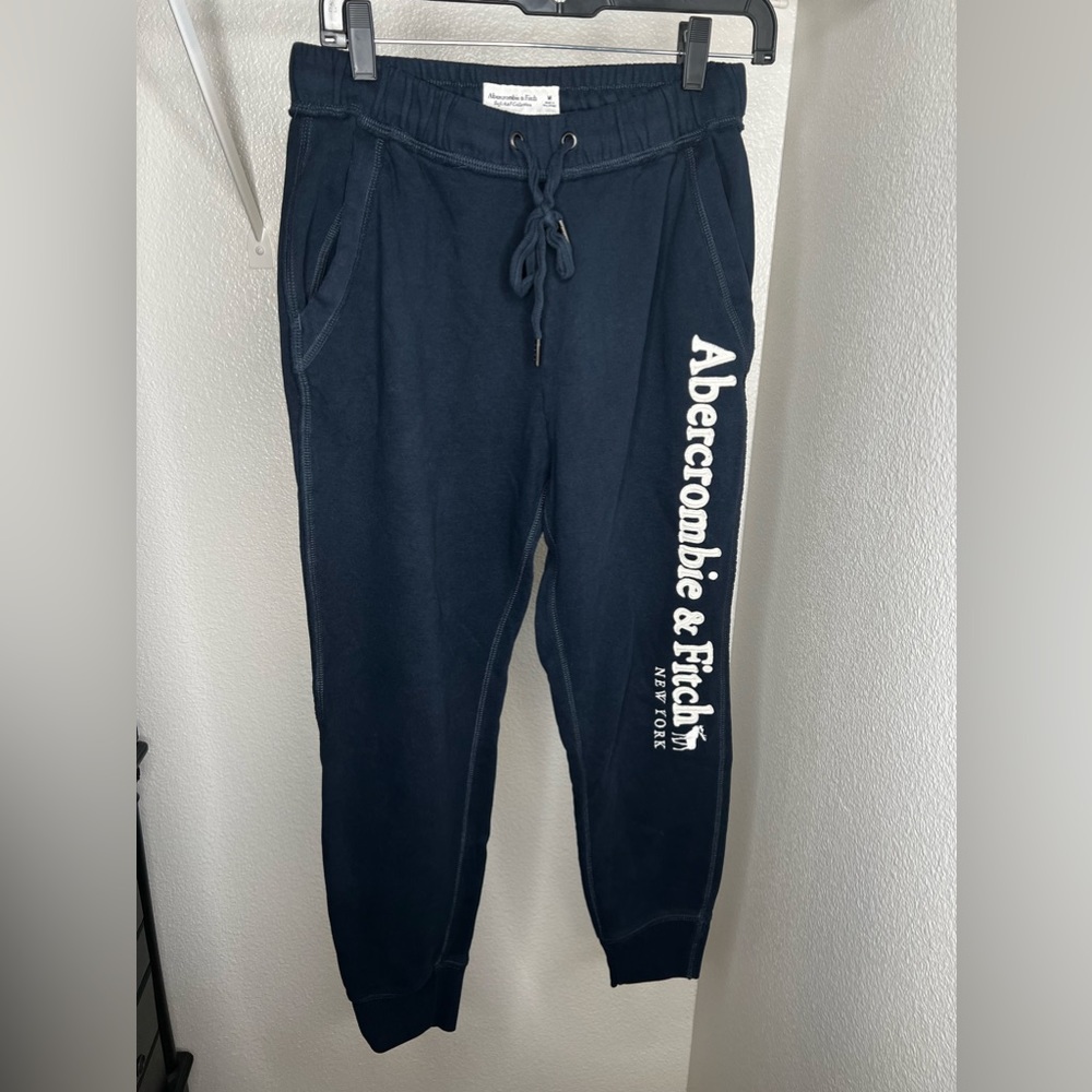 Abercrombie and Fitch Navy Blue Cropped Joggers
